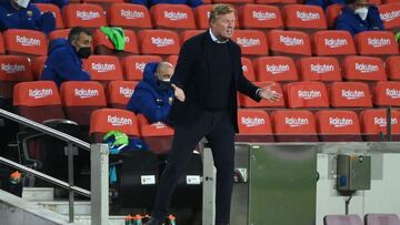 Ronald Koeman, enfadado durante el partido ante el Getafe.