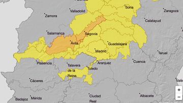 AEMET activa la alerta amarilla por lluvias y viento en Madrid