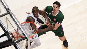 Carlos Suárez, durante las semifinales de la Copa del Rey de baloncesto que han enfrentado al Unicaja y al MoraBanc Andorra