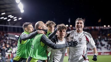 El Albacete celebrando un gol.