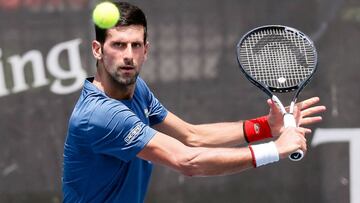 Novak Djokovic, durante un entrenamiento.