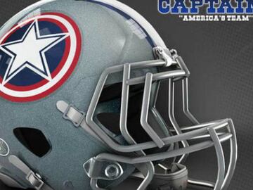 Captain America, en el casco de los Dallas Cowboys. 