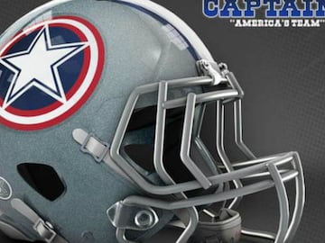 Captain America, en el casco de los Dallas Cowboys. 