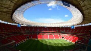 El estadio Nacional de Brasilia tiene filtraciones en el techo