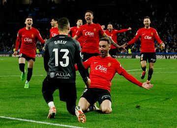 Celebración de los jugadores del Mallorca.