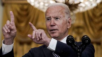 U.S.  President Joe Biden delivers remarks on evacuation efforts and the ongoing situation in Afghanistan during a speech in the East Room at the White House in Washington, U.S., August 20, 2021. REUTERS/Ken Cedeno     TPX IMAGES OF THE DAY