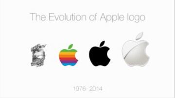 El logotipo original de Apple en 1976 fue diseñado por Jobs y Ronald Wayne. En él se veía a Isaac Newton y se hacía referencia a su anécdota con la manzana al descubrir la teoría de la gravedad. El rediseño de Apple de color arco iris durante la década de 1980 representó el descubrimiento de Newton del espectro de luz visible, y 'Macintosh' además es un tipo de Apple.