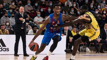 Nigel Hayes-Davis of FC Barcelona in action during the Turkish Airlines EuroLeague match between FC Barcelona and Fenerbahce Beko Istanbul  at Palau Blaugrana on March 25, 2022 in Barcelona, Spain.
 AFP7 
 25/03/2022 ONLY FOR USE IN SPAIN