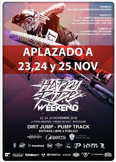 Happy Ride Weekend 2018 aplazado una semana debido a las lluvias