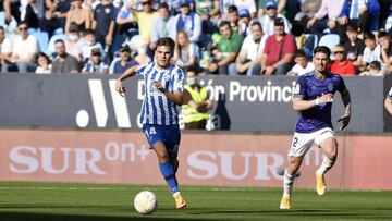 Aleix Febas, durante el M&aacute;laga - Valladolid.