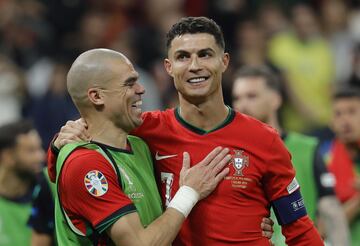 Cristiano Ronaldo and Pepe of Portugal