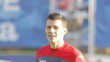 Galca, en el entrenamiento del Espanyol.