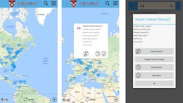 El mapa con las claves WiFi de los aeropuertos