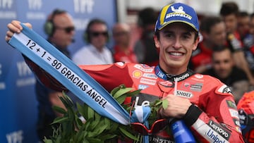 Márquez homenajeó a Nieto en su victoria 90 en GP.