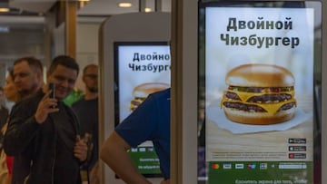 MOSCOW, RUSSIA - JUNE 12: People visit former US fast food-chain McDonald's restaurant during its reopening under a new name Vkusno i Tochka, which translates as "Tasty, period in Moscow, Russia on June 12, 2022. The burger giant had suspended operations of all its 850 restaurants in Russia over the war in Ukraine in March, and announced a full exit in May. The chain was sold to businessman Oleg Govor, a local licensee since 2015, who now plans to reopen all its restaurants by the end of summer and expand the new brand to 1,000 locations across the country within two years. (Photo by Evgenii Bugubaev/Anadolu Agency via Getty Images)