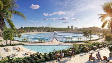 Piscina de olas para el surf con playa Beyond The Club - Sao Paulo, Brasil.