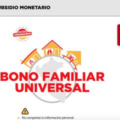 Bono Familiar Universal: link a la plataforma y cómo consultar si eres beneficiario con DNI