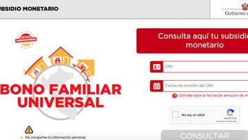 Bono Familiar Univeral: link a la plataforma y c&oacute;mo consultar si eres beneficiario con DNI