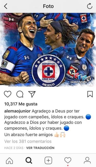 Aficionados de Cruz Azul piden a Alemao que vuelva