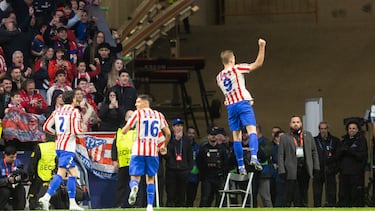 Sorloth celebra su tercer gol ante el Brujas.