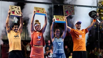 Fede, Bea, Paula y Galán en el podio de Miami.