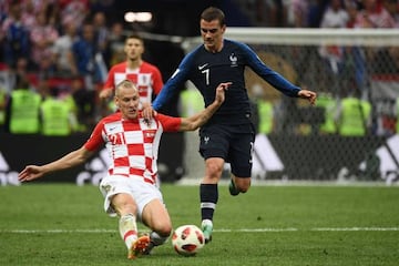 Domagoj Vida y Griezmann.