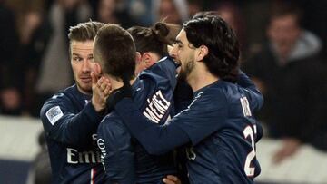 Los jugadores del PSG celebran el gol de Gameiro frente al PSG.