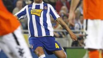 <b>ZURDA DE ORO. </b>Javi Márquez, en el Espanyol-Valencia de este año.