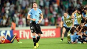 ÉXITO. En 2013 Uruguay fue subcampeona Mundial Sub-20. Giménez, entonces con 18 años, lloraba después de eliminar a España en la prórroga de las semifinales.