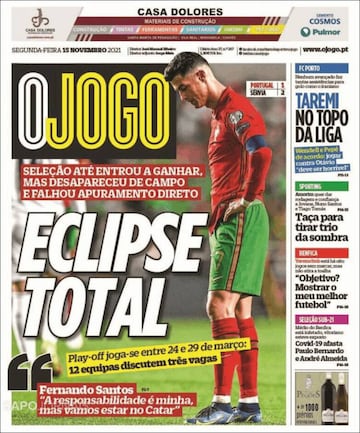 "Miserable", "Vergüenza mundial"... la prensa portuguesa crítica duramente a la selección