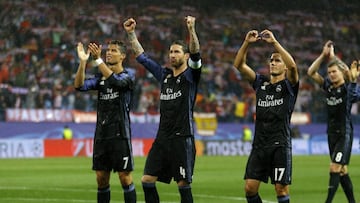 El Real Madrid celebrando el pase a la final de Cardiff,