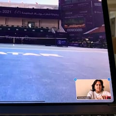 Conchita 'teletrabaja' con Garbiñe Muguruza tras dar positivo