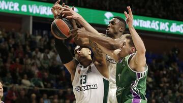 Unicaja Malaga and Panathinaikos Superfoods Athens at Martin Carpena Arena on March 16, 2018 in Malaga, Spain.