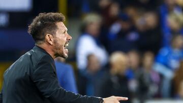 Simeone, durante el Brujas-Atlético de Champions.