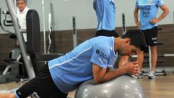 Luis Suárez, en el gimnasio.