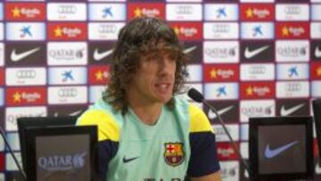 Puyol compareció en rueda de prensa.