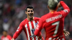 La complicidad de Álvaro Morata y Antoine Griezmann tras el gol del español.