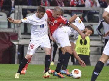 Maxi Pereira, Daniel Carrico y Alberto Moreno.