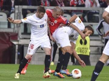 Maxi Pereira, Daniel Carrico y Alberto Moreno.  