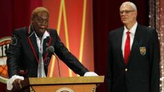 Dennis Rodman junto a Phil Jackson.