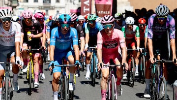 Salida de la última etapa del Giro 2025 en Roma.