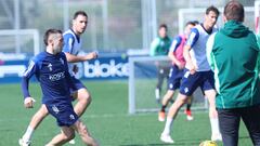 Rubén Peña entrenando junto a sus compañeros.