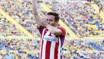 Saúl celebra un gol ante Las Palmas.
