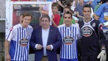 Lendoiro, con los nuevos.