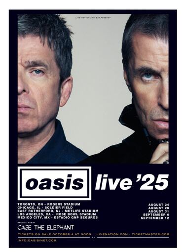 Oasis live 25 Tour en Estados Unidos: Fechas, precios, cundo y dnde comprar tickets en USA