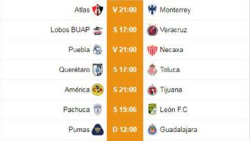 Calendario de la Jornada 9 del torneo Clausura 2018 de la Liga MX