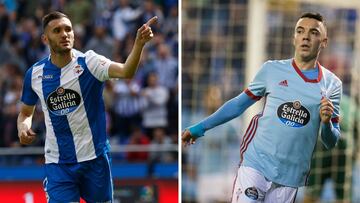 Iago Aspas y Lucas Pérez, jugadores del Deportivo y Celta.