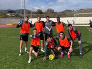 Algunos jugadores del Ceuta, esta semana.