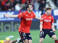 Budimir celebra uno de sus goles.