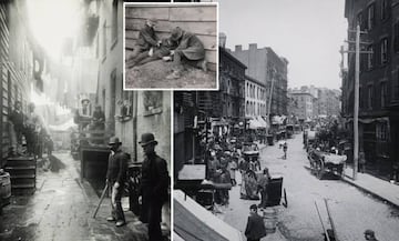 Bajos fondos en Estados Unidos. Foto: Jacob Riis